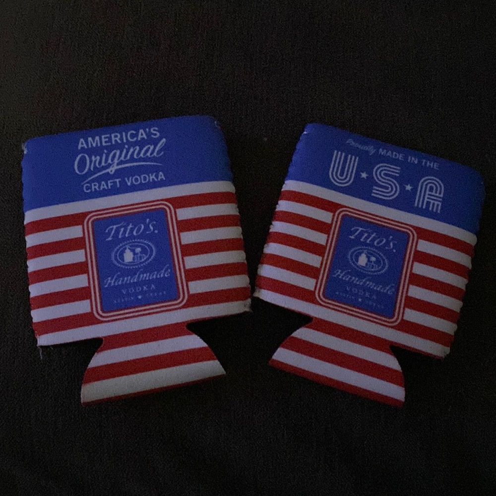 Tito’s, American flag koozies